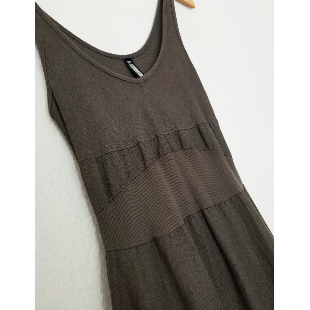 Inizio MAGIC 2 POCKET Sleeveless Linen Dress S Lagenlook Dark Olive Italy $150 - Picture 7 of 11